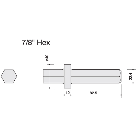Hex Shank Flat Chisel 30mm x 375mm 7/8"( Pack of 5 ) Toolpak 
